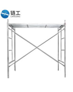 Liangong Scaffolding Zinc-Plated Mobile Frame Ladder-Type Movable Scaffold Adjustable Steel Pipe Scaffold Silver Heavy-Duty 2.0 1700*950*1800mm