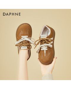 DAPHNE Retro German Training Shoes for Women - Flat, Fashionable, Versatile, Soft-Soled, Lightweight Outdoor Casual Sneakers - Brown - Size 36