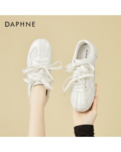 DAPHNE Women's Flat German Training Shoes Fashion Soft Sole Comfortable Casual Shoes Lightweight Versatile Slimming Sneakers White 38