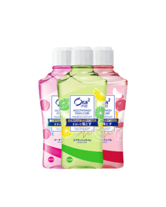 Ora2 Mouthwash (Fresh Peach + Lime/Mint + Apple) 460ml*3 Bottles, Freshens Breath, Random Delivery