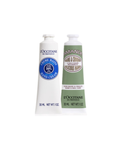 L'Occitane Hand Cream Gift Set (Shea Butter + Sweet Almond, 30ml each) Moisturizing and Hydrating Souvenir Birthday Gift for Boyfriend or Girlfriend