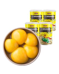 Linjia Shop Canned Juice Yellow Peaches 425g*4 cans