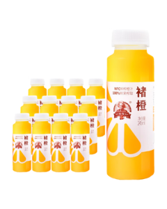 Chu Orange 100% NFC Freshly Squeezed Orange Juice, No Additives, Not From Concentrate, 245ml*12 Bottles, Perfect for Gatherings and Camping