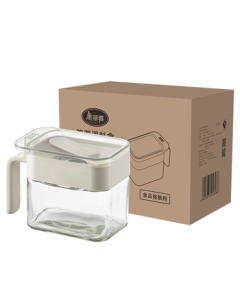 Meliya Moisture-Proof Seasoning Container 300ml, Kitchen Salt and Spice Sealed Glass Storage Box, Single Pack