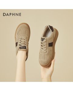 Daphne Women's Casual Sneakers Retro Design German Training Shoes Versatile Chunky Platform Shoes - Beige, Size 35