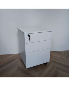 Huidu Wooden Three-Drawer Mobile Cabinet Under Desk Storage File Cabinet with Locking Drawers