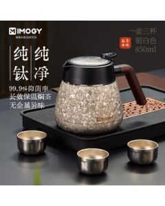 IMOGY German Pure Titanium Thermos Flask, Household Kettle, Tea Brewing Thermos, Office Desktop Titanium Pot