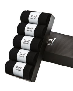 Manman Men's Socks 100% Cotton Mid-Calf Socks for Men, Anti-Odor Moisture-Wicking Cotton Socks, Black, 5 Pairs