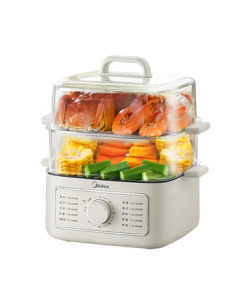 Midea Electric Steamer, Multi-Cooker Pot, Electric Hot Pot, 10.8L 3-Tier Large Capacity Multi-Purpose Cooker for Home Use, Egg Steamer, Bun Steamer (Model: ZGE2323Z02)