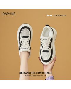 DAPHNE Women's Chunky White Sneakers 2025 Summer New Breathable Versatile Bestseller Height-Increasing Casual Mesh Shoes
