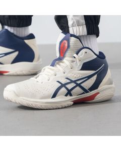 ASICS Men's Basic Basketball Shoes for All Seasons 1063A102-100 Beige/Blue 43.5