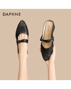 Daphne Woven Openwork Mule Sandals Women's New Summer Mary Jane Shoes 4025101769 Black 39