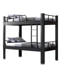 NAIGAO Steel Double Decker Bed, Bunk Bed for Dormitory, Apartment, Staff, Iron Frame Bed with Mattress