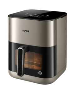 SUPOR Air Fryer with Far Infrared Penetration Heating, 6.3L Large Capacity, No-Flip Fries Maker, Dual Heat Source Steam Tender Fry Multi-function Electric Deep Fryer KD60Y883