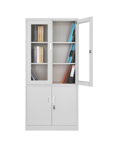 Dio Storage Cabinet File Cabinet Steel Metal Cabinet Glass Door Five-Tier Large Equipment Cabinet Archive Cabinet