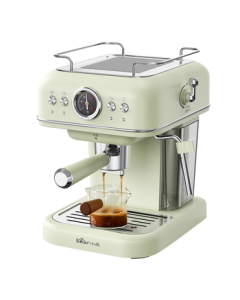 Bear Semi-Automatic Coffee Machine for Home Use, Compact Espresso Maker Compatible with Coffee Powder and Capsules, 20Bar High-Pressure Extraction with Powerful Steam Milk Frother KFJ-E12Q5