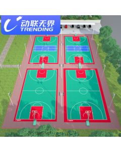 Donglian Boundless Suspension Floor - Outdoor Basketball Court Mat, Badminton Court Sports Professional Anti-Slip Interlocking Plastic Floor