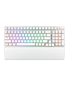 ROG Ranger 2 98 Wireless Mechanical Keyboard, Bluetooth Triple-Mode Gaming Keyboard, 96% Layout, NX Snow Warrior White Switch, RGB Hot-Swappable Customizable, PBT Version, Moonlit White