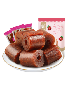 Huawiheng Iron Hawthorn 300g/Bag - Preserved Fruit Dried Hawthorn Roll, Nostalgic Snack, Sweet and Sour Hawthorn Balls for Group Purchase