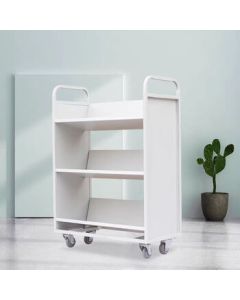 Sumet Library Cart Book Ladder Mobile Trolley Multi-functional Reinforced Three-Tier V-Shaped 80*36*115cm