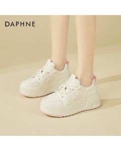 Daphne Platform Sneakers for Women - Lightweight Versatile Panda Shoes, Low-Cut Casual Sports Shoes with Height-Increasing Design, Pink, Size 36