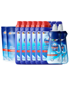 finish Quantum Dishwasher Detergent 10-Piece Set (6x Dishwasher Powder + 2x Rinse Aid + 2x Water Softener Salt)
