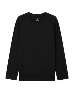 JingDong JingZao Men's Long-Sleeve T-Shirt 5A Antibacterial Xinjiang Cotton Round Neck Base Layer Black XL