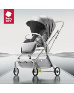 babycare Folding Master Baby Stroller, Lightweight Foldable 2-Way Stroller for Kids with Sit-Lie Function, Time Silver