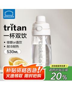 Lock&Lock Straw Cup Kids Water Bottle for School, Tritan Sports Water Bottle with Dual Drinking Options for Summer