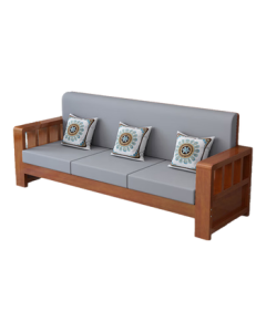 Zhongwei Solid Wood Sofa Set Small Space Home Use New Chinese Style Living Room Dual-Purpose Economical Sofa - Large Three-Seater