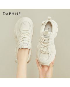 Daphne Women's Casual Shoes Thick-Sole Lightweight Dad Sneakers White Sports Shoes 4023404082 Beige 36