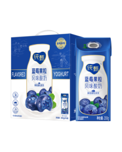 Mengniu Chunzhen Blueberry Fruit Yogurt 200g*10 Boxes, Mid-Autumn Festival Gift Box (Produced in June for Some Regions)