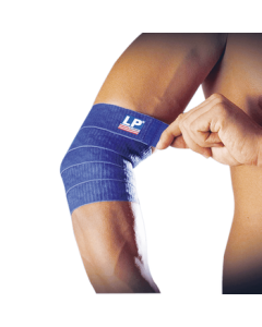 LP692 Silicone Non-Slip Elastic Sports Bandage Elbow Guard for Fitness, Badminton, Volleyball (Blue, One Size Fits All, Single Piece)