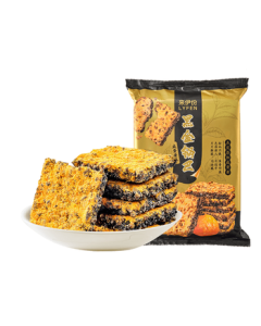 Laiyifen Black Gold Rice Crackers 240g Salted Egg Yolk Flavor Puffed Snack Wunai Glutinous Rice Office Snacks Craving Relief