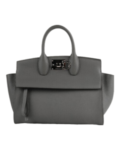 Ferragamo Women's Dark Gray Studio Box Handbag (Medium) 0763096 Gift for Girlfriend