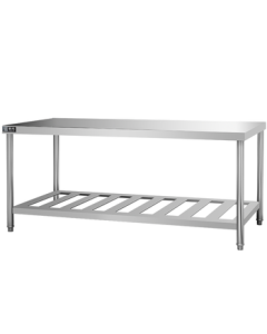 Shentop Stainless Steel Worktable Heavy-Duty Kneading Table Commercial Kitchen Prep Table with Double Layers STTA-TG18C