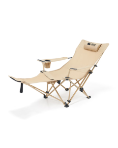 Pelliot Outdoor Folding Chair Recliner Widened Adjustable for Sitting and Lying Portable Camping Chair 16405701 Khaki