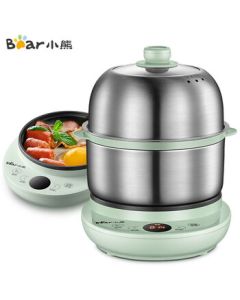 Bear Egg Cooker, Household Breakfast Mini Machine with Preset Timer, Stainless Steel Multi-function Mini Double-Layer Egg Steamer and Poacher with Auto Shut-Off ZDQ-B14Y5
