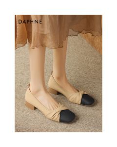 DAPHNE Women's Low-Cut Flats 2024 Summer Soft Late Late Style Sandals Bean Shoes with Comfortable Sole - Beige, Size 36