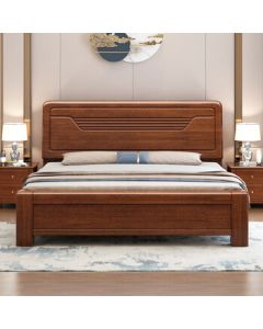 Dimel Solid Wood Bed New Chinese Style Double Bed 1.2m Single Bed Modern Master Bed 1.2m*2m #JG-538