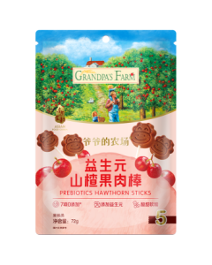 Grandpa's Farm Prebiotic Hawthorn Sticks Baby Snacks for Children Aged 0-3 Years, No Additives Recipe, Travel-Friendly 72g