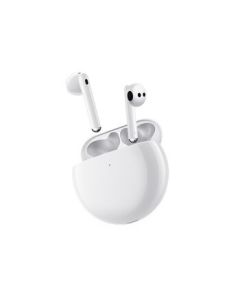 Huawei FreeBuds 4E Ceramic White Wireless Earbuds, Semi-In-Ear Lightweight Noise Cancellation, Fast Charging, Sports Music Gaming Earbuds, Birthday Gift