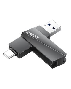 EAGET 256GB Type-C USB3.2 Dual-Port Flash Drive for Smartphones & Computers, High-Speed Large-Capacity OTG USB Drive CF60 for Android, iPhone, Laptops, Office, Business, and Car Use