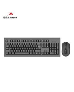 A4TECH 3000N Wireless Keyboard and Mouse Combo for Office Typing, Desktop & Laptop External Keyboard Set with Splash-Resistant Design, Black