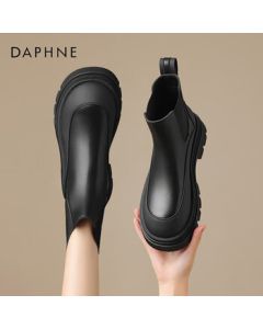 Daphne Women's Ankle Boots Thick-Soled Height-Increasing British Style Martin Boots Chunky Boots Shoes 4023605101 Black 37