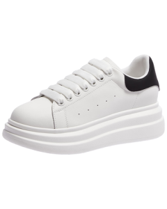 CAMEL Women's Classic White Sneakers - Versatile Chunky Sole Casual Shoes L25S548064 White/Black Size 37