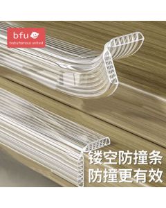 BFU Hollow Transparent Corner Guard with Acrylic Adhesive, 2m Length * 68mm Width, Thickened Edge Protector for Home and Child Safety