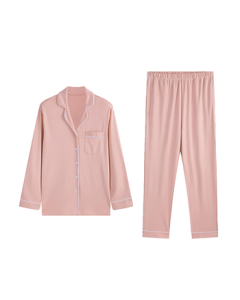 JingDong JingZao [10A Antibacterial] Class A First Grade 50-count Pure Cotton Women's Pajamas Autumn/Winter Couple Homewear Light Pink L