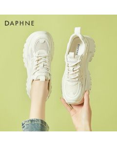 Daphne Women's Casual Shoes Thick-Sole Comfortable Lightweight Dad Sneakers Height-Increasing Shoes 4023101217 Purple Beige 37