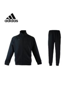 adidas Men's Sportswear Set, Autumn Windproof Jacket and Pants Two-Piece Running Outfit, Black/Black, 3XL